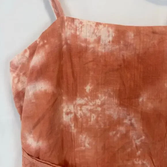 Altar’d State Cotton Linen Tie Dye Faux Wrap Sleeveless A Line Mini Dress Small - Picture 7 of 14